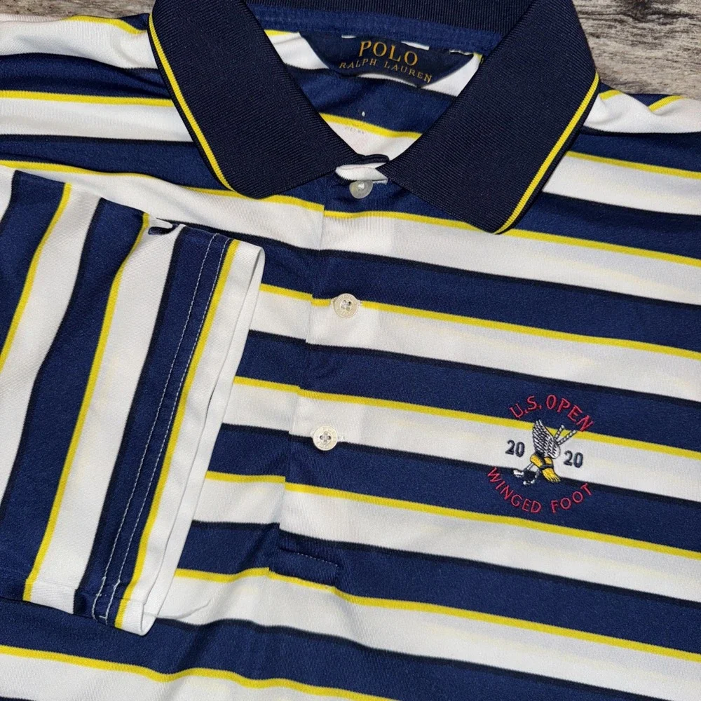 Polo Ralph Lauren U.S Open Winged Foot Medium Multicolor Striped Golf Big Pony‎